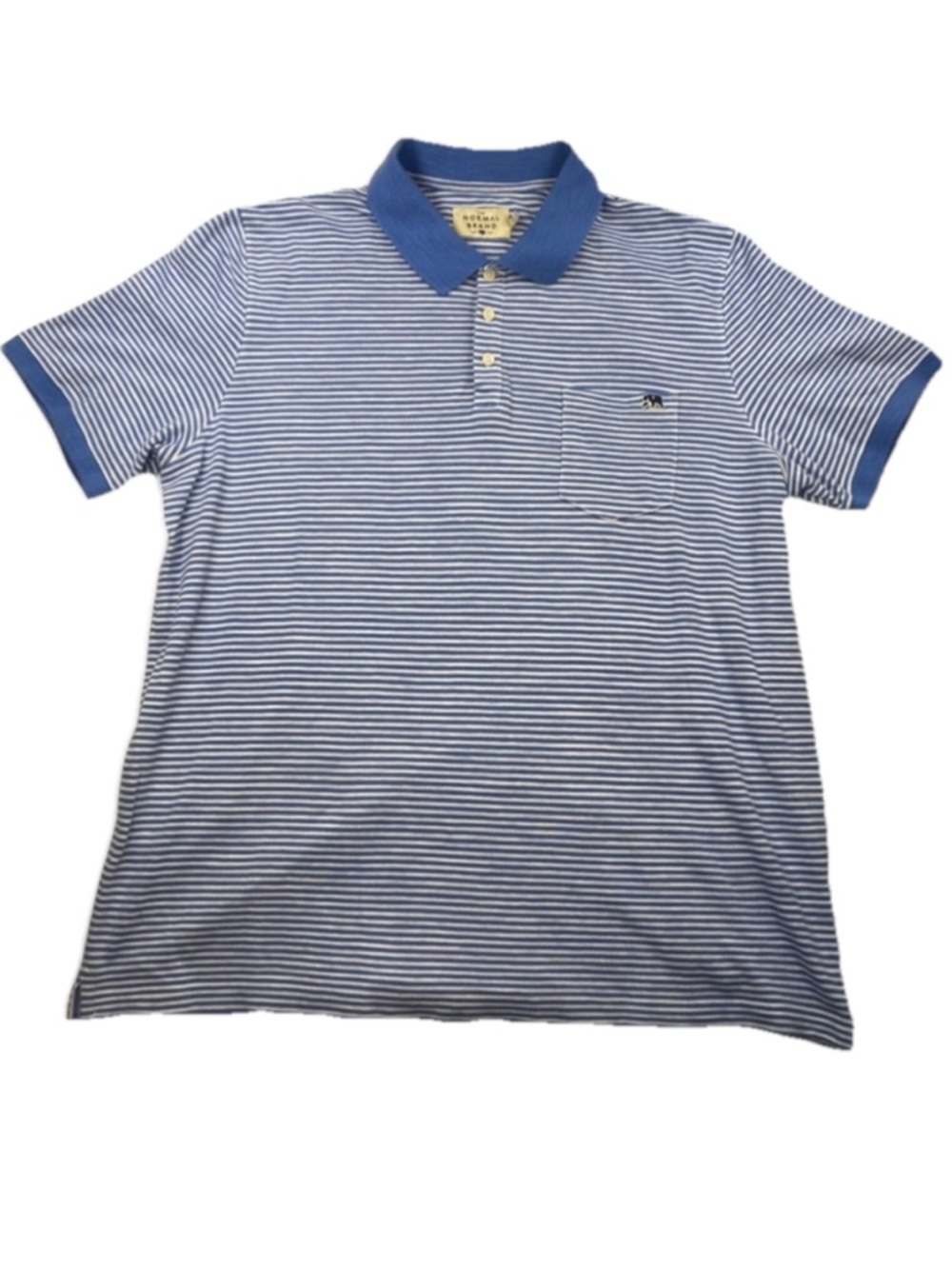 The Normal Brand Men’s Striped Polo Blue and White Size XXL